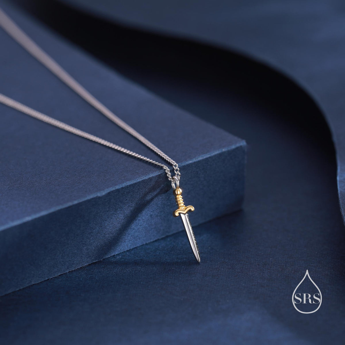 Two-Tone Sword Pendant Necklace