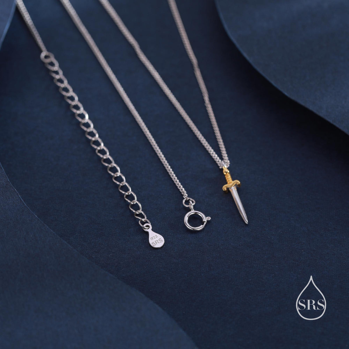 Two-Tone Sword Pendant Necklace