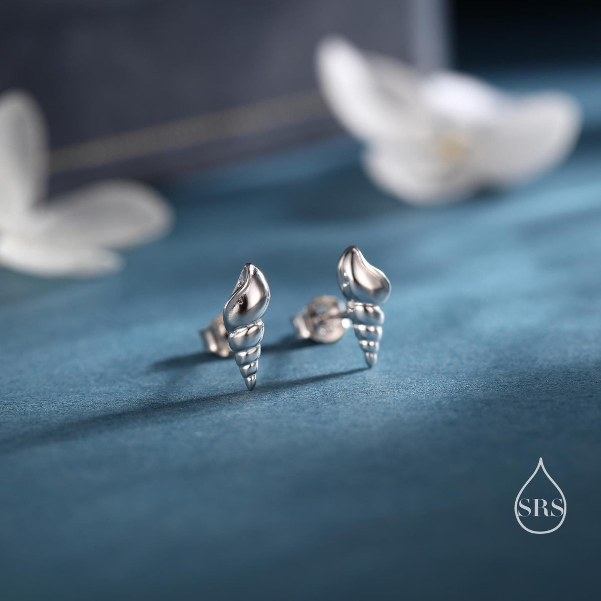 Seashell Earrings in Sterling Silver - Petite Auger Shell Stud - Silver or Gold or Rose Gold, Pointy Shell - Sea, Ocean, Cute,