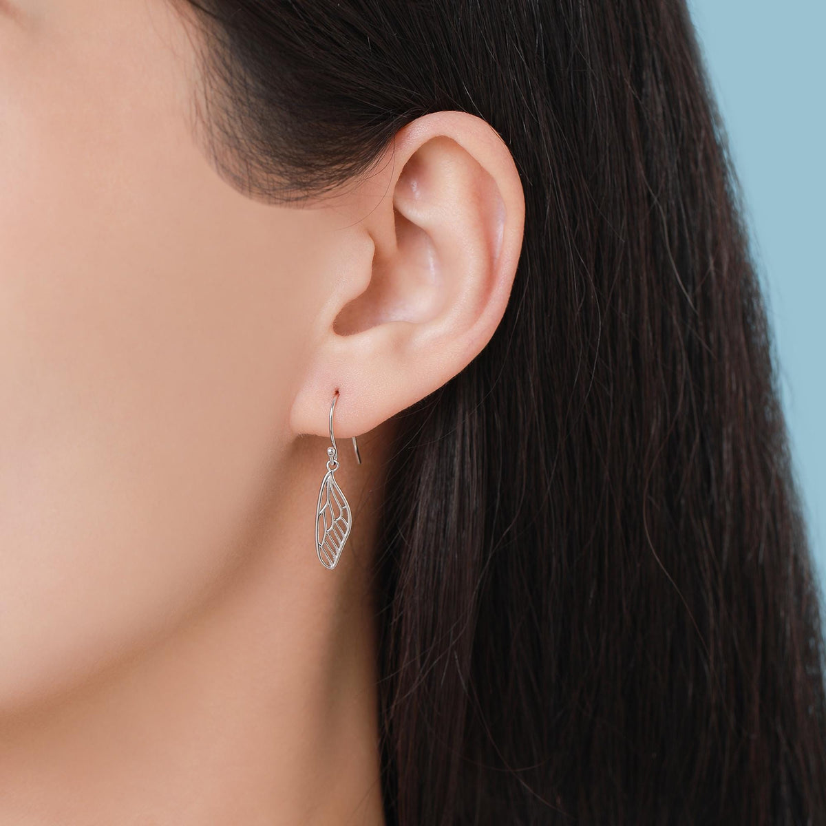 Dragonfly Wing Drop Earrings in Sterling Silver, Silver or Gold or Rose Gold, Butterfly Wing Earrings, Wing Earrings,