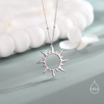 Sun Ray Pendant Necklace in Sterling Silver, Sun Necklace, Extra Tiny Sun Necklace, Sun Pendant, Celestial Jewelry