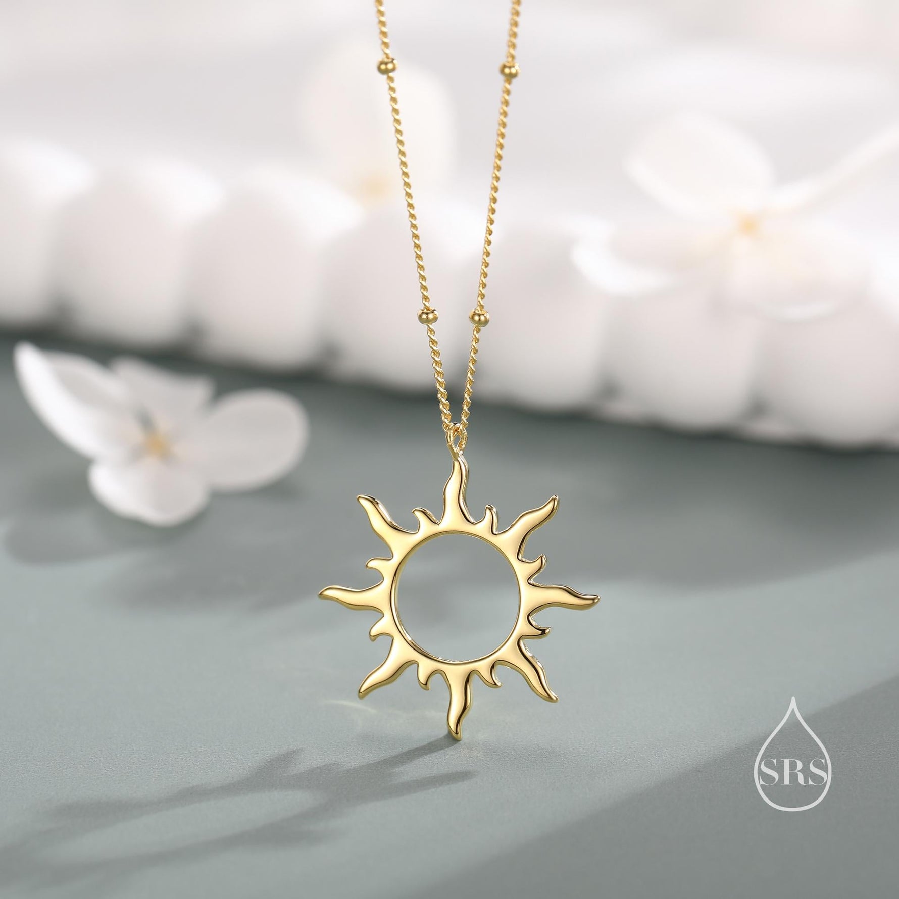 Sun Ray Pendant Necklace in Sterling Silver, Sun Necklace, Extra Tiny Sun Necklace, Sun Pendant, Celestial Jewelry