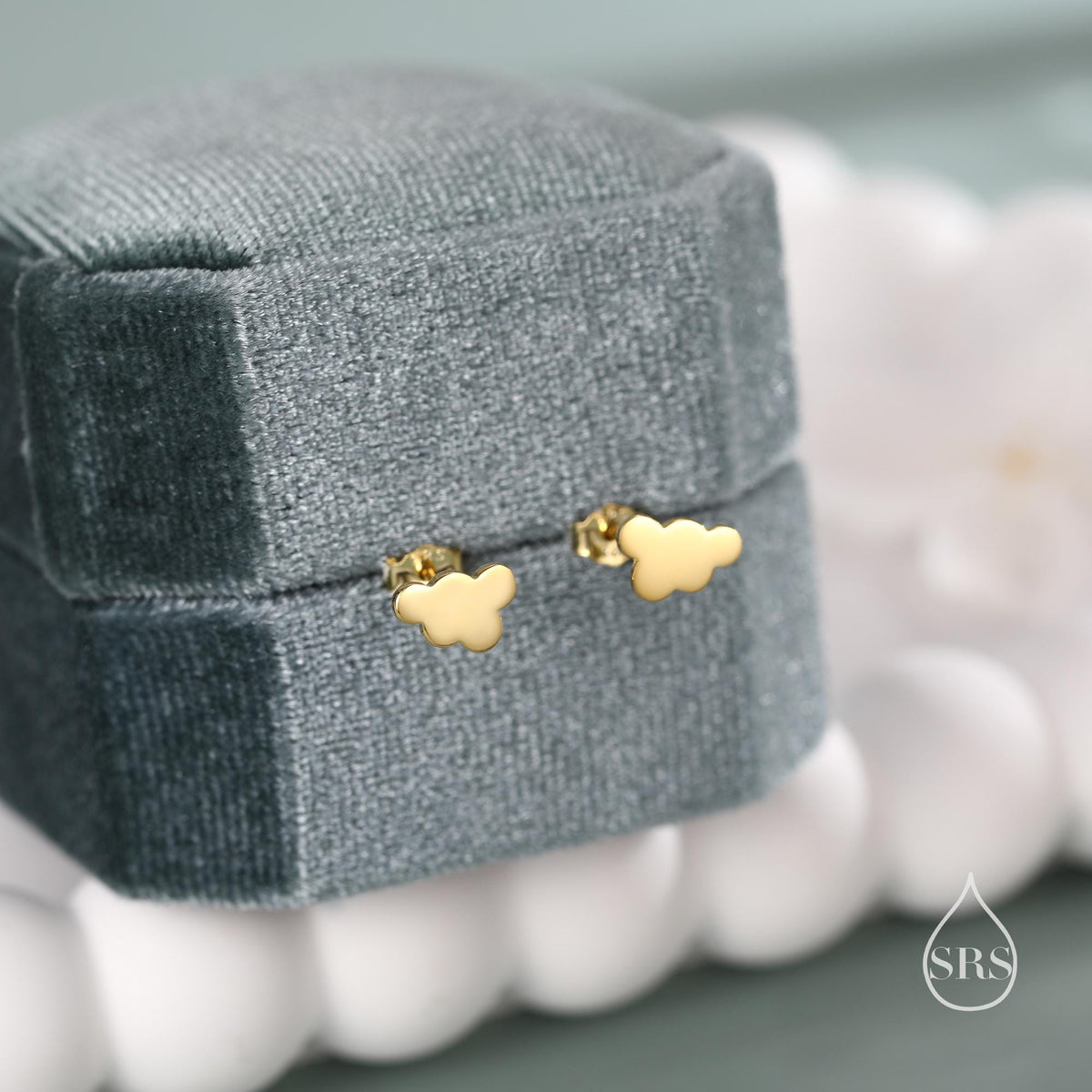 Sterling Silver Little Cloud Stud Earrings, Cute and Quirky Jewellery, Silver Lining Earrings