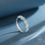 Enamel Forget-Me-Not Flower Motif Ring