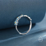 Enamel Forget-Me-Not Flower Motif Ring