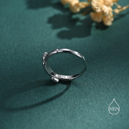 Double Snake Ring in Sterling Silver, Adjustable Size, Silver or Gold , Intertwining Snake Ring, Double Headed Snake Ring