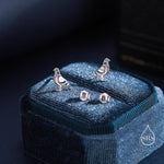 Tiny Sterling Silver Pigeon Bird Stud Earrings, Enamel Coated Pigeon Bird Earrings, Nature Inspired Animal Earrings