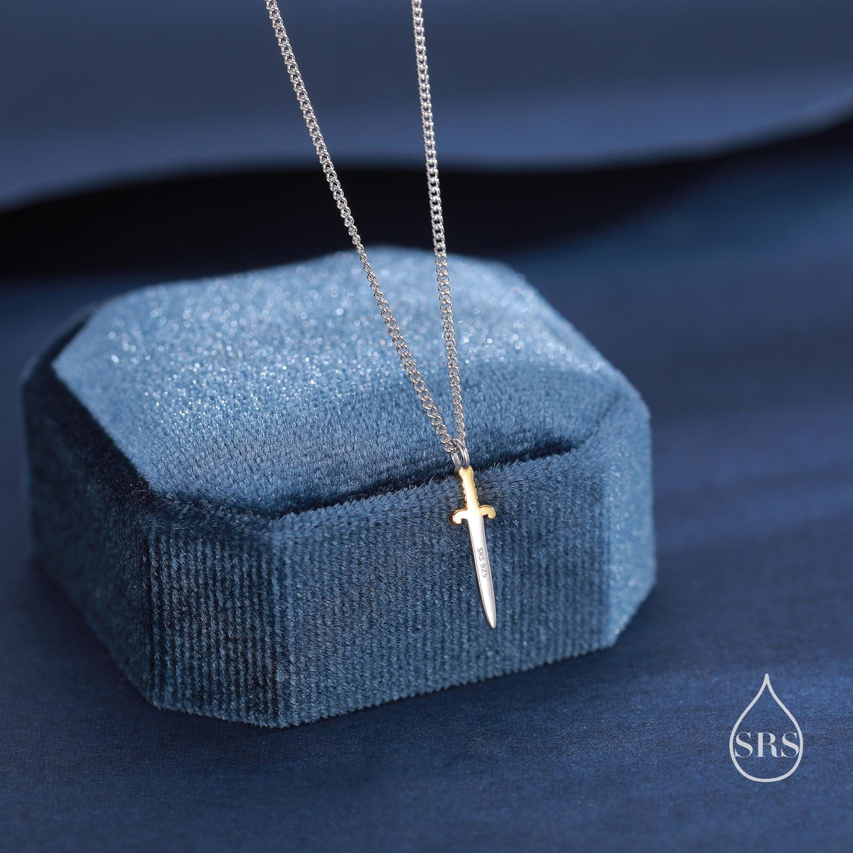 Two-Tone Sword Pendant Necklace