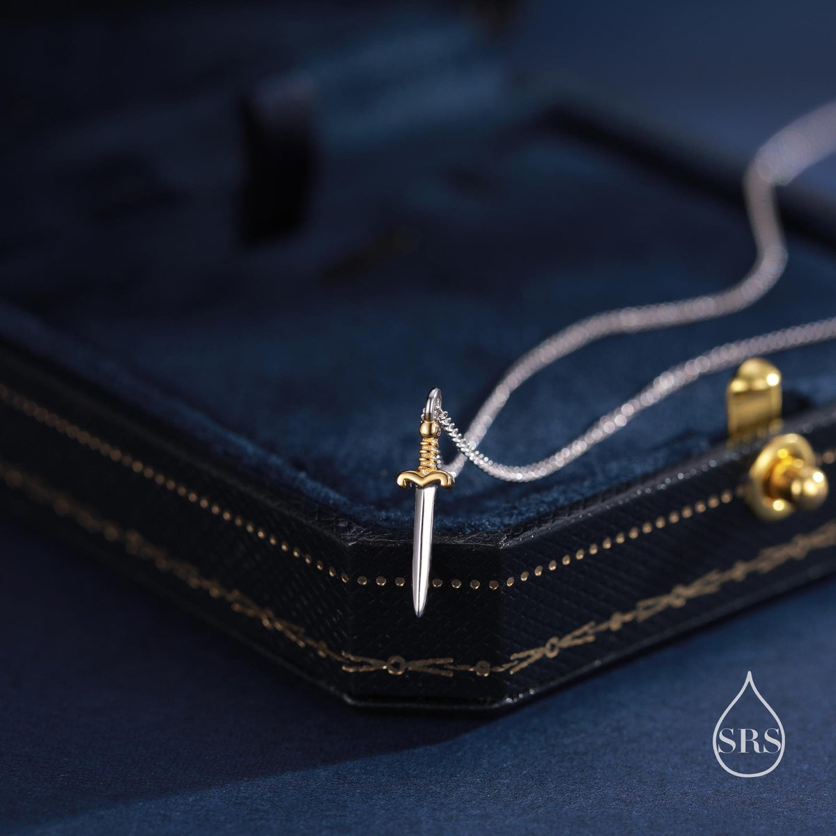 Two-Tone Sword Pendant Necklace