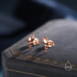 Seashell Earrings in Sterling Silver - Petite Auger Shell Stud - Silver or Gold or Rose Gold, Pointy Shell - Sea, Ocean, Cute,