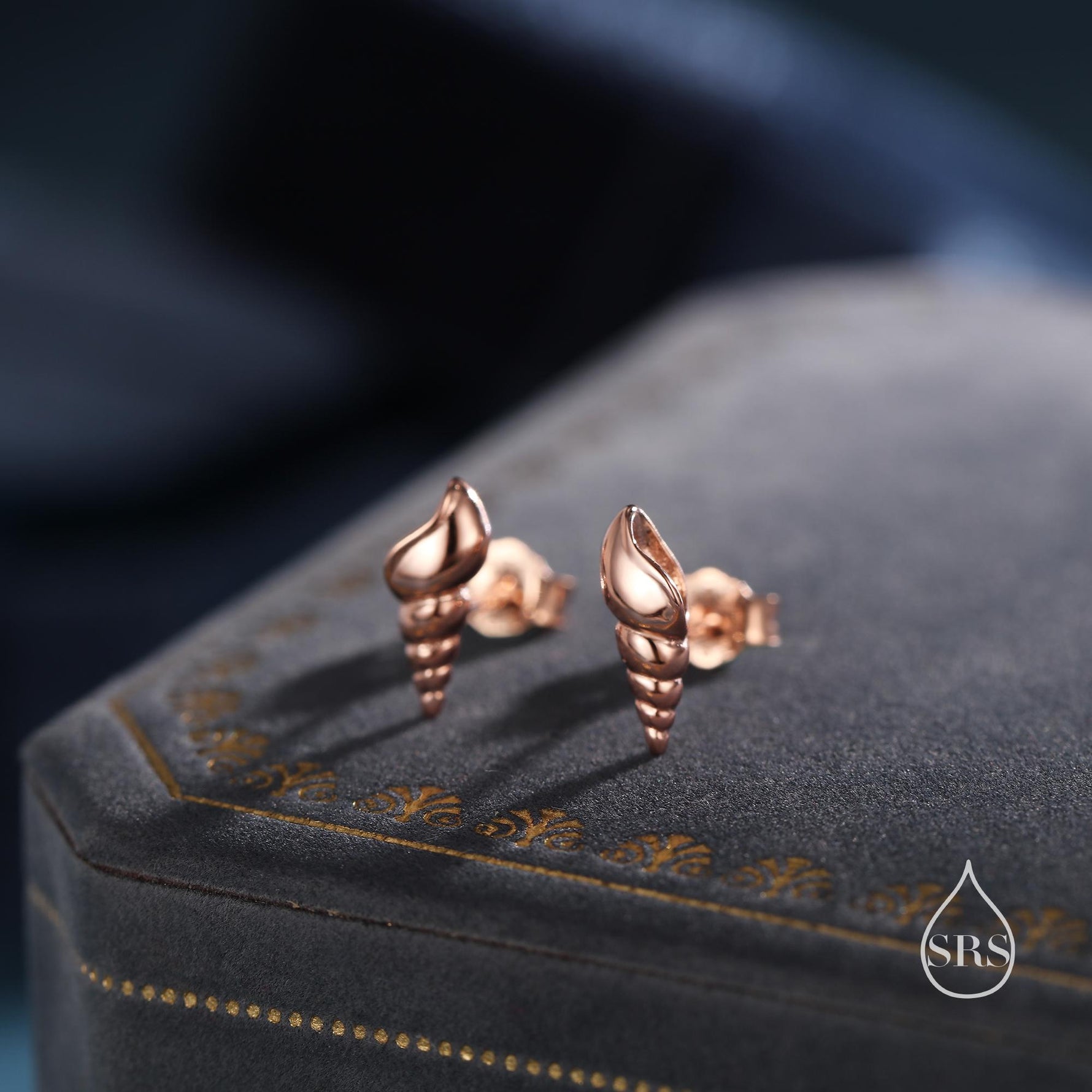 Seashell Earrings in Sterling Silver - Petite Auger Shell Stud - Silver or Gold or Rose Gold, Pointy Shell - Sea, Ocean, Cute,