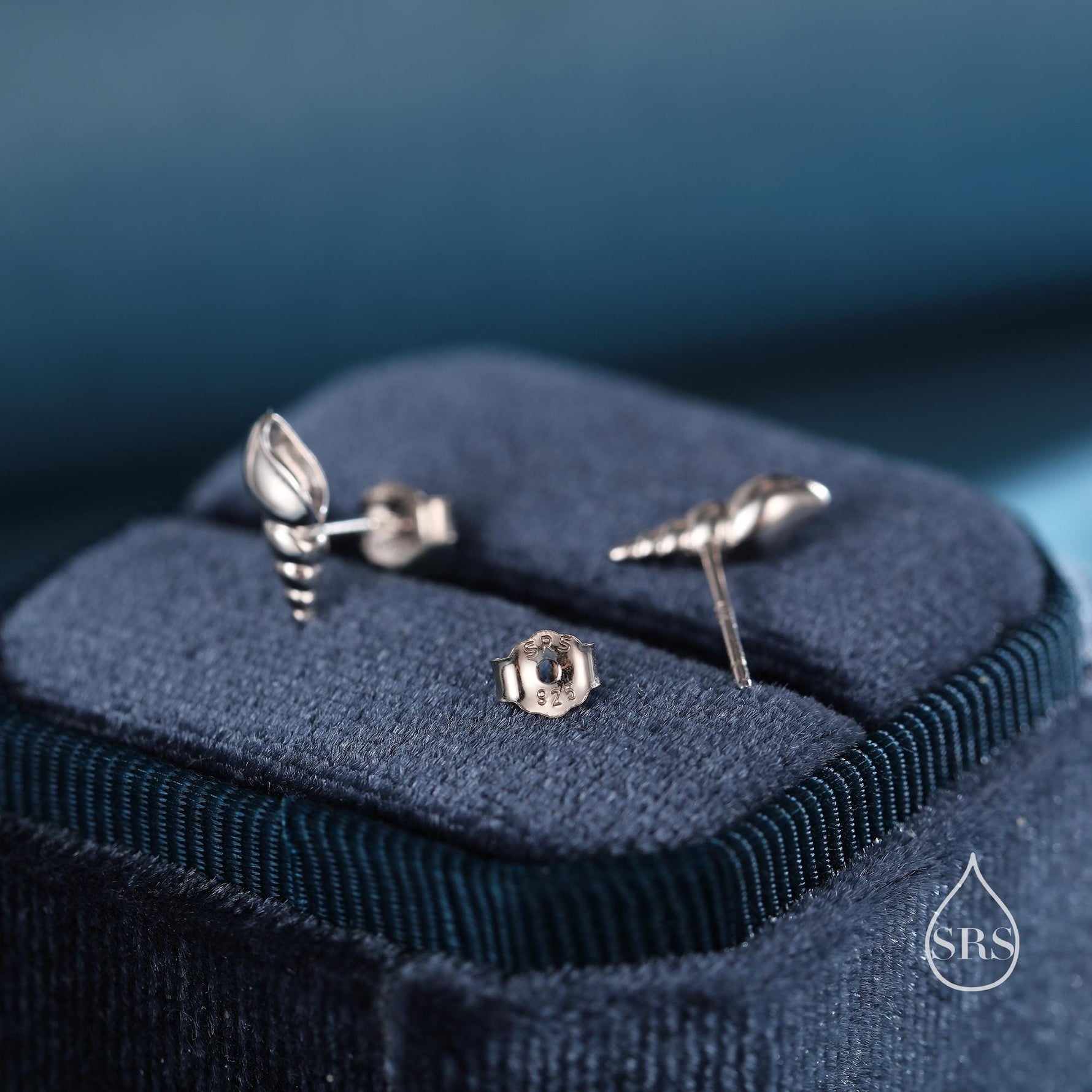 Seashell Earrings in Sterling Silver - Petite Auger Shell Stud - Silver or Gold or Rose Gold, Pointy Shell - Sea, Ocean, Cute,