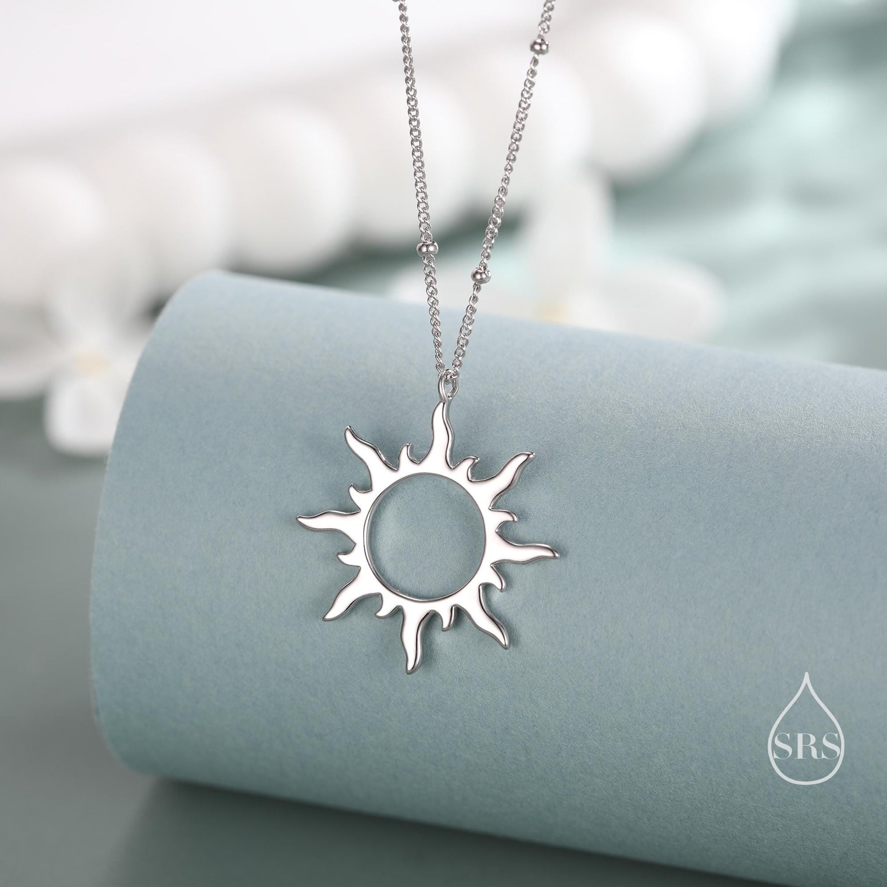 Sun Ray Pendant Necklace in Sterling Silver, Sun Necklace, Extra Tiny Sun Necklace, Sun Pendant, Celestial Jewelry