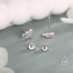 Sterling Silver Little Cloud Stud Earrings, Cute and Quirky Jewellery, Silver Lining Earrings