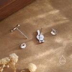 Silly Duck Stud Earrings in Sterling Silver, Extra Tiny, Bird Earrings,Two Tone Duck Earrings, Cute Duck Earrings