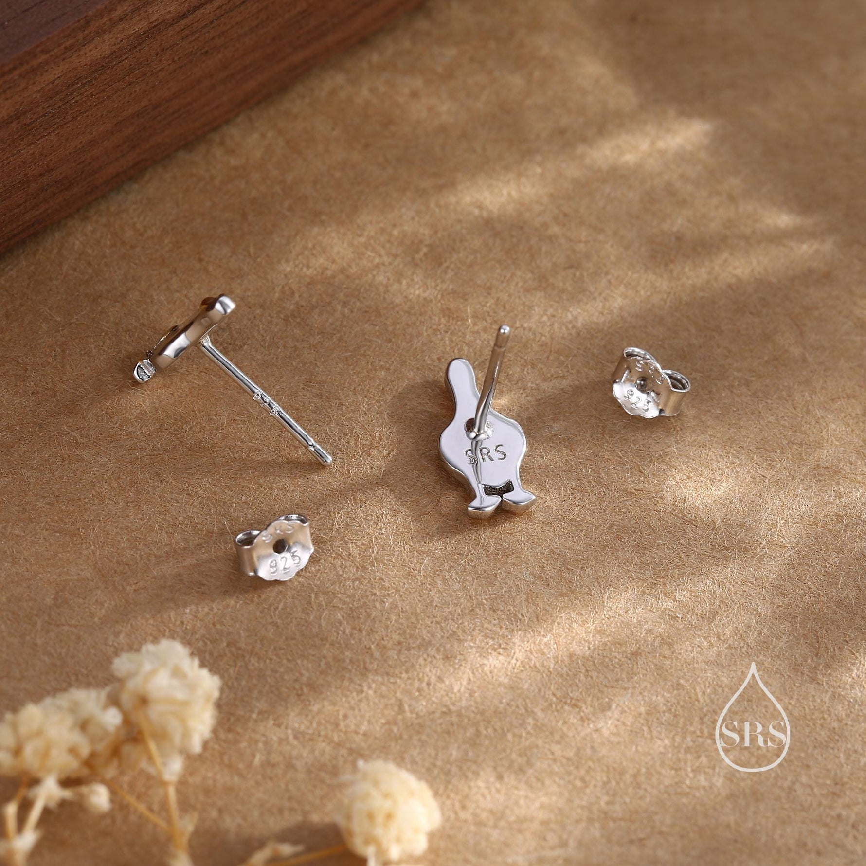 Silly Duck Stud Earrings in Sterling Silver, Extra Tiny, Bird Earrings,Two Tone Duck Earrings, Cute Duck Earrings