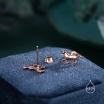 Tiny Little Running Horse Earrings in Sterling Silver, Silver, Horse Lover Earrings, Horse Gift, Horse Jewellery