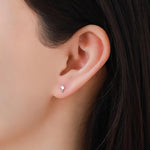 Sterling Silver Starburst 16G Internally Threaded Flat Back Earrings