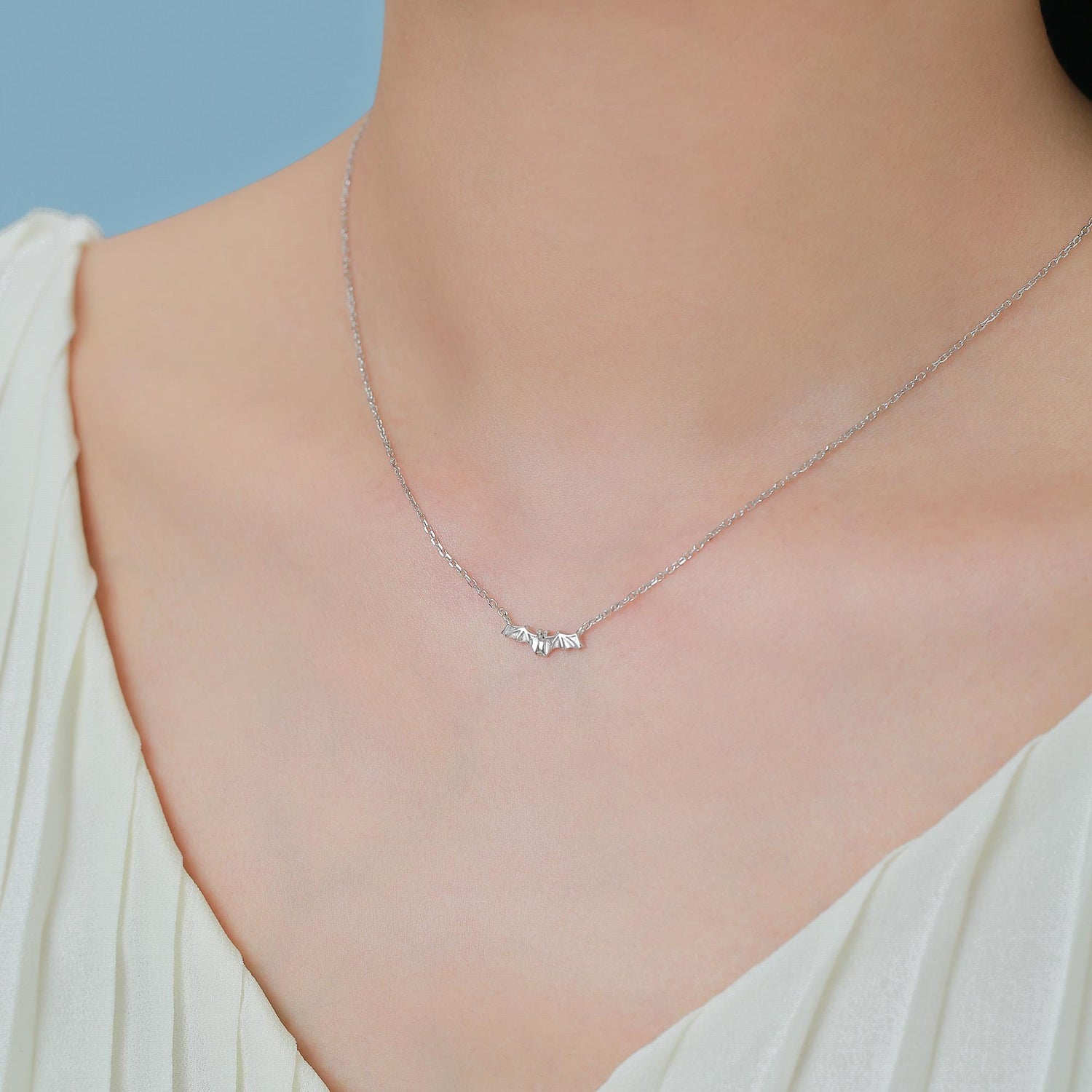 Tiny Bat Pendant Necklace in Sterling Silver, Bat Necklace, Small Bat Pendant, Silver or Gold