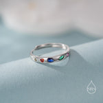 Multicolour Confetti Irregular CZ Band Ring