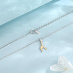 Tiny Giraffe Necklace in Sterling Silver, Adjustable 16'' - 18'' - Cute Quirky and Fun Jewellery, Giraffe Pendant Necklace