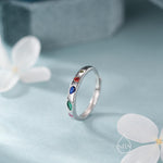 Multicolour Confetti Irregular CZ Band Ring