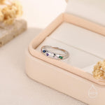 Multicolour Confetti Irregular CZ Stacking Ring