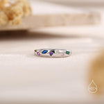 Multicolour Confetti Irregular CZ Stacking Ring