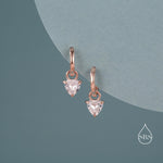 Sterling Silver Trillion Cut CZ Hoop Earrings, Silver, Gold or Rose Gold, Triangle Dangle Hoop Earrings, Interchangeable Charms