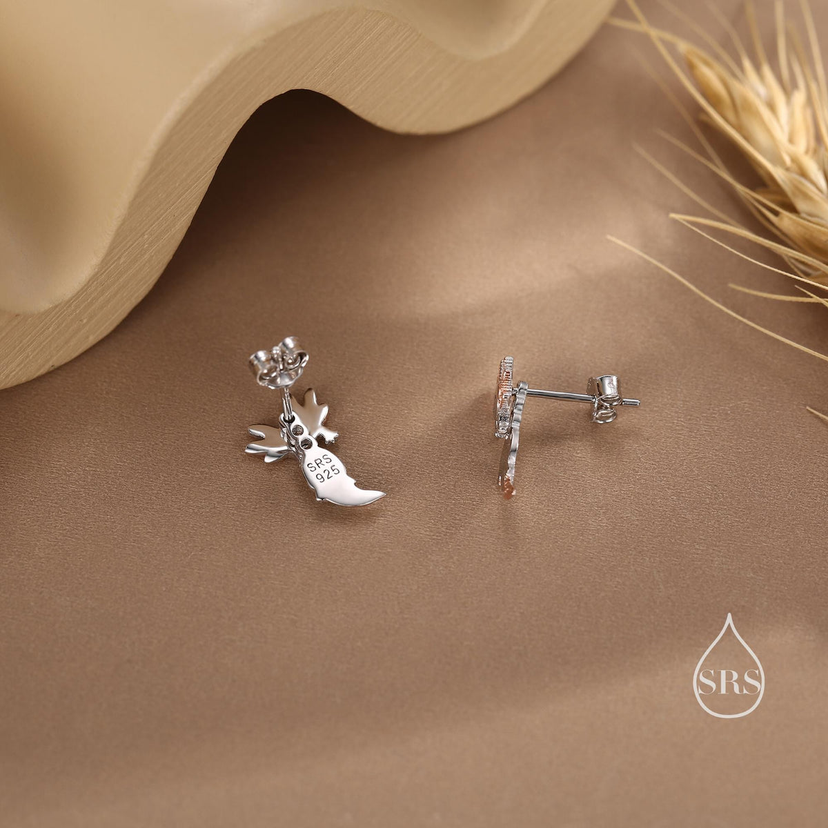 Tiny Cute Axolotl Two Part Stud Earrings in Sterling Silver - Silver Sea Creature Ear Jackets - Tiny Earrings - Cute, Fun, Whimsical