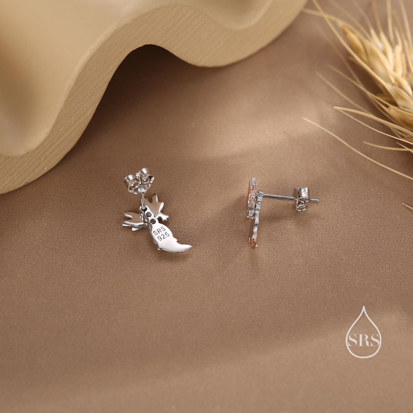 Tiny Cute Axolotl Two Part Stud Earrings in Sterling Silver - Silver Sea Creature Ear Jackets - Tiny Earrings - Cute, Fun, Whimsical