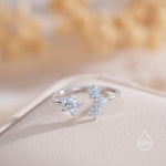 CZ Forget-me-not Flower Bouquet Open Ring
