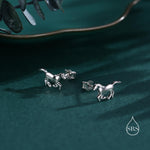 Tiny Little Running Horse Earrings in Sterling Silver, Silver, Horse Lover Earrings, Horse Gift, Horse Jewellery