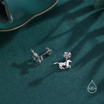 Tiny Little Running Horse Earrings in Sterling Silver, Silver, Horse Lover Earrings, Horse Gift, Horse Jewellery