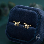 Tiny Little Running Horse Earrings in Sterling Silver, Silver, Horse Lover Earrings, Horse Gift, Horse Jewellery