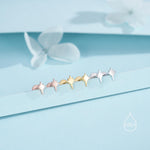 Sterling Silver Starburst 16G Internally Threaded Flat Back Earrings