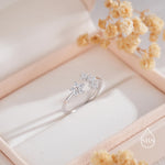 CZ Forget-Me-Not Flower Bouquet Open Ring