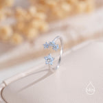 CZ Forget-me-not Flower Bouquet Open Ring