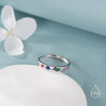 Multicolour Confetti Irregular CZ Band Ring
