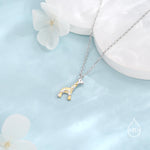 Tiny Giraffe Necklace in Sterling Silver, Adjustable 16'' - 18'' - Cute Quirky and Fun Jewellery, Giraffe Pendant Necklace