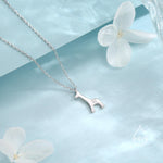 Tiny Giraffe Necklace in Sterling Silver, Adjustable 16'' - 18'' - Cute Quirky and Fun Jewellery, Giraffe Pendant Necklace