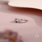 Organic Texture Multicolour Confetti Irregular CZ Dome Ring