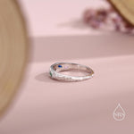 Organic Texture Multicolour Confetti Irregular CZ Dome Ring