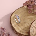 Organic Texture Multicolour Confetti Irregular CZ Dome Ring