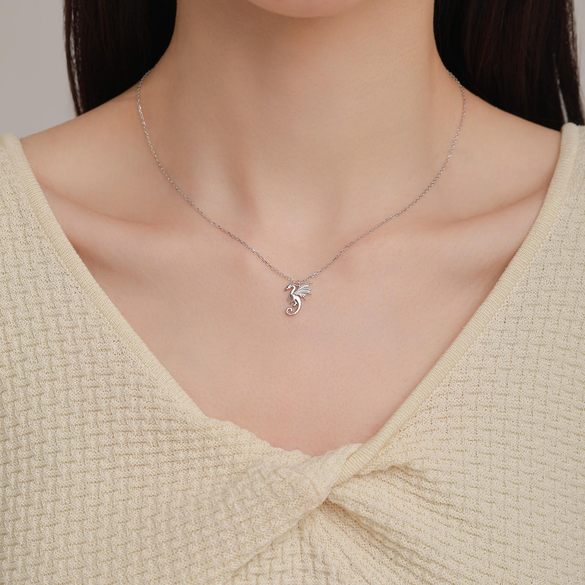 Winged Dragon Pendant Necklace