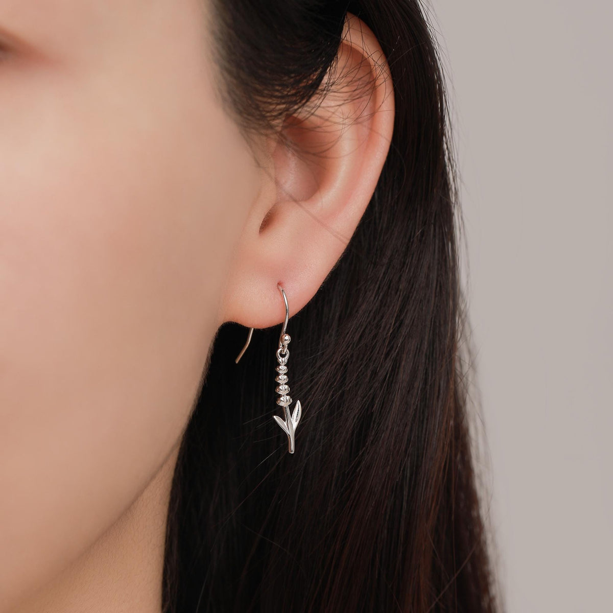 Lavender Drop Hook Earrings