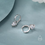 Sterling Silver Trillion Cut CZ Hoop Earrings, Silver, Gold or Rose Gold, Triangle Dangle Hoop Earrings, Interchangeable Charms