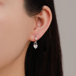 Sterling Silver Trillion Cut CZ Hoop Earrings, Silver, Gold or Rose Gold, Triangle Dangle Hoop Earrings, Interchangeable Charms