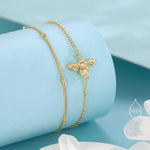 Bumble Bee Double Layer Charm Bracelet