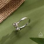 Sterling Silver Triple Star CZ Ring, Blue or Clear CZ Crystal Star Ring, Adjustable Size, Celestial Jewellery, CZ Star Ring